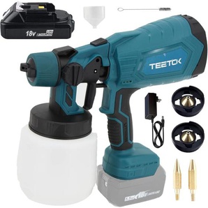 Akku Farbsprühsystem,mit 3.0Ah Akku und Ladegerät, Kompatibel mit Makita-Akku,Lackierpistole zum Streichen von Wänden, Decken, Möbel, Gartenzaun,