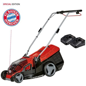 Akku-Rasenmäher EINHELL GE-CM 36/36 Li Kit - FC Bayern München Rasenmäher schwarz Akku-Rasenmäher mit 2 Akkus 18V4,0Ah und Ladegeräte