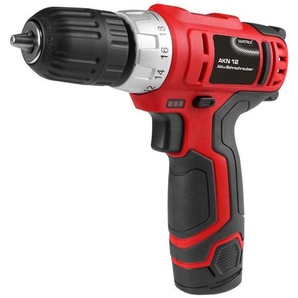 Akkuschrauber, Rot, Schwarz, Silber, Metall, Kunststoff, ergonomisch geformter Griff, Freizeit, Heimwerken, Elektrowerkzeuge