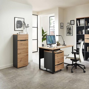 Aktenkommode - 45 cm 45 x 122 x 38cm Braun/Grau/Beige