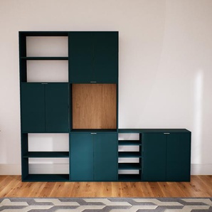 Aktenregal Blaugrün - Flexibles Büroregal: Türen in Blaugrün - Hochwertige Materialien - 264 x 233 x 34 cm, konfigurierbar
