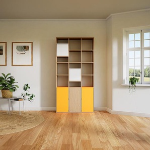 Aktenregal Eiche - Flexibles Büroregal: Türen in Weiß - Hochwertige Materialien - 118 x 233 x 34 cm, konfigurierbar
