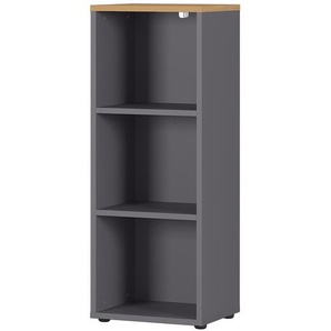 Aktenregal Spanplatte, beschichtet Grau/Eiche Grandson Dekor/Graphit 45 x 120cm