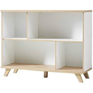 Aktenregal in Weiß Eiche 120 cm breit