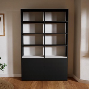 Aktenregal Schwarz - Flexibles Büroregal: Türen in Schwarz - Hochwertige Materialien - 151 x 233 x 34 cm, konfigurierbar