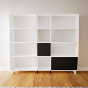 Aktenregal Schwarz - Flexibles Büroregal: Türen in Schwarz - Hochwertige Materialien - 190 x 168 x 34 cm, konfigurierbar