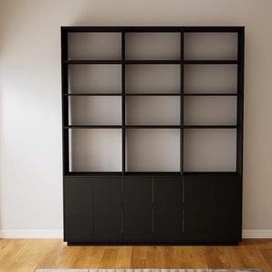 Aktenregal Schwarz - Flexibles Büroregal: Türen in Schwarz - Hochwertige Materialien - 226 x 258 x 34 cm, konfigurierbar