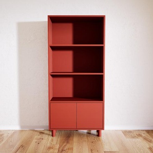 Aktenregal Terrakotta - Flexibles Büroregal: Türen in Terrakotta - Hochwertige Materialien - 77 x 168 x 34 cm, konfigurierbar