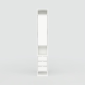 Aktenregal Weiß - Büroregal: Schubladen in Weiß & Türen in Weiß - Hochwertige Materialien - 41 x 252 x 47 cm, konfigurierbar