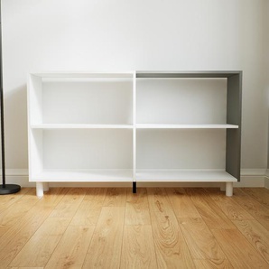 Aktenregal Weiß - Flexibles Büroregal: Hochwertige Qualität, einzigartiges Design - 151 x 91 x 34 cm, konfigurierbar