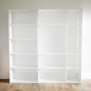Aktenregal Weiß - Flexibles Büroregal: Hochwertige Qualität, einzigartiges Design - 190 x 195 x 34 cm, konfigurierbar