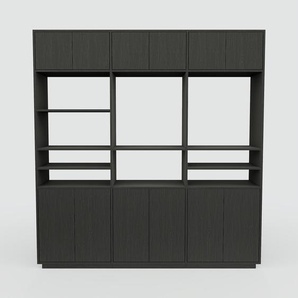 Aktenregal Wenge - Flexibles Büroregal: Türen in Wenge - Hochwertige Materialien - 226 x 238 x 47 cm, konfigurierbar