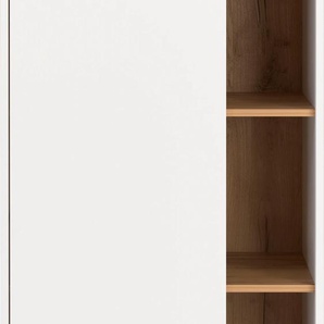 Aktenschrank ANDAS Njavve mit griffloser Tür & 2 Regalböden Schränke Gr. B/H/T: 62 cm x 115 cm x 42 cm, 1 St., weiß (weiß, navarra, eiche, nachbildung) Aktenschränke