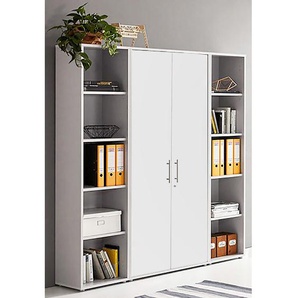 Aktenschrank III 172 x 186 x 33cm Grau/Lichtgrau/Matt Weiß