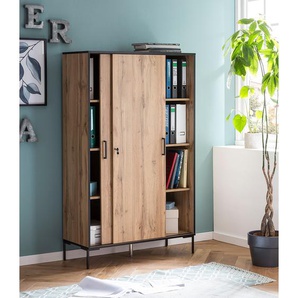 Aktenschrank III 100 x 164 x 41cm Braun/Eiche Dekor