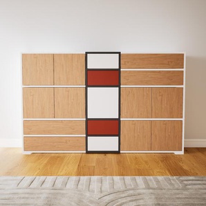 Aktenschrank Eiche - Büroschrank: Schubladen in Eiche & Türen in Eiche - Hochwertige Materialien - 190 x 119 x 34 cm, Modular