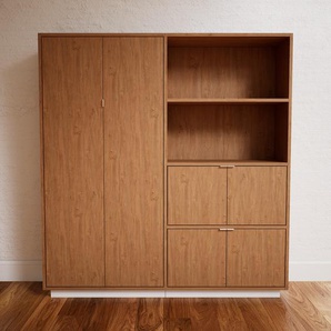 Aktenschrank Eiche - Flexibler Büroschrank: Türen in Eiche - Hochwertige Materialien - 151 x 162 x 34 cm, Modular