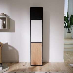 Aktenschrank Eiche - Flexibler Büroschrank: Türen in Schwarz - Hochwertige Materialien - 41 x 196 x 34 cm, Modular