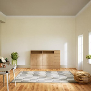 Aktenschrank Eiche - Büroschrank: Schubladen in Eiche & Türen in Eiche - Hochwertige Materialien - 190 x 118 x 34 cm, Modular