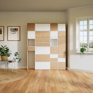 Aktenschrank Eiche - Büroschrank: Schubladen in Eiche & Türen in Eiche - Hochwertige Materialien - 192 x 233 x 34 cm, Modular