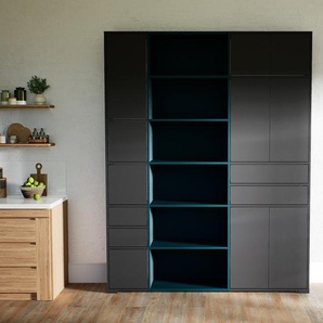 Aktenschrank Graphitgrau - Büroschrank: Schubladen in Graphitgrau & Türen in Graphitgrau - Hochwertige Materialien - 190 x 234 x 34 cm, Modular