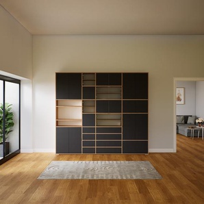 Aktenschrank Graphitgrau - Büroschrank: Schubladen in Graphitgrau & Türen in Graphitgrau - Hochwertige Materialien - 264 x 234 x 34 cm, Modular