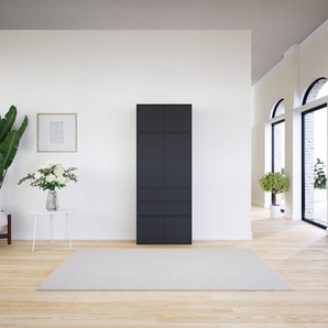 Aktenschrank Graphitgrau - Büroschrank: Schubladen in Graphitgrau & Türen in Graphitgrau - Hochwertige Materialien - 77 x 195 x 34 cm, Modular