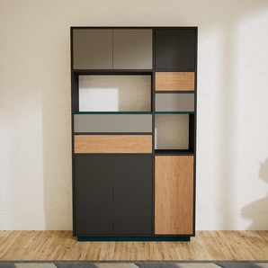 Aktenschrank Graphitgrau - Büroschrank: Schubladen in Grau & Türen in Graphitgrau - Hochwertige Materialien - 115 x 200 x 34 cm, Modular