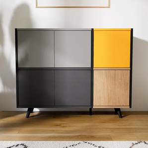 Aktenschrank Graphitgrau - Flexibler Büroschrank: Türen in Graphitgrau - Hochwertige Materialien - 115 x 91 x 34 cm, Modular