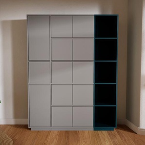 Aktenschrank Grau - Flexibler Büroschrank: Türen in Grau - Hochwertige Materialien - 154 x 200 x 34 cm, Modular