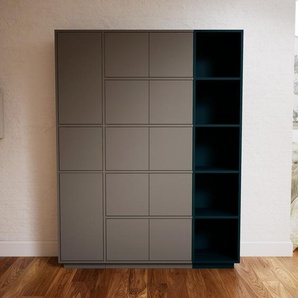 Aktenschrank Grau - Flexibler Büroschrank: Türen in Grau - Hochwertige Materialien - 154 x 200 x 34 cm, Modular