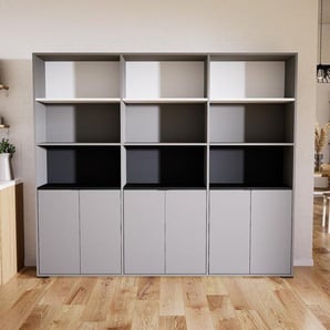 Aktenschrank Grau - Flexibler Büroschrank: Türen in Grau - Hochwertige Materialien - 226 x 196 x 34 cm, Modular