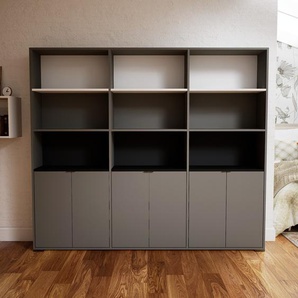 Aktenschrank Grau - Flexibler Büroschrank: Türen in Grau - Hochwertige Materialien - 226 x 196 x 34 cm, Modular