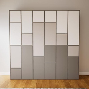 Aktenschrank Grau - Flexibler Büroschrank: Türen in Grau - Hochwertige Materialien - 233 x 233 x 47 cm, Modular
