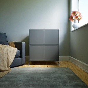 Aktenschrank Grau - Flexibler Büroschrank: Türen in Grau - Hochwertige Materialien - 77 x 91 x 47 cm, Modular