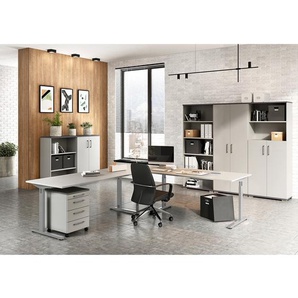 Aktenschrank GW-Profi 2.0 II 80 x 200 x 40cm Grau/Lichtgrau