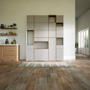 Aktenschrank Hellgrau - Büroschrank: Schubladen in Hellgrau & Türen in Hellgrau - Hochwertige Materialien - 192 x 234 x 34 cm, Modular