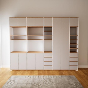 Aktenschrank Hellgrau - Büroschrank: Schubladen in Hellgrau & Türen in Hellgrau - Hochwertige Materialien - 303 x 234 x 47 cm, Modular