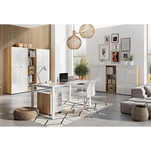 Aktenschrank I 80 x 120 x 37cm Braun/Weiß