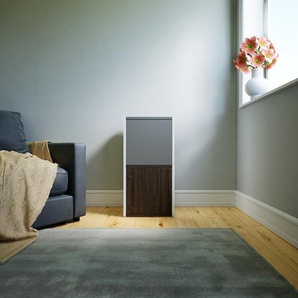 Aktenschrank Nussbaum - Flexibler Büroschrank: Türen in Grau - Hochwertige Materialien - 41 x 79 x 34 cm, Modular