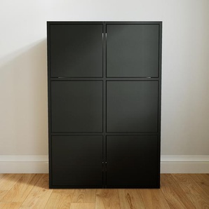 Aktenschrank Schwarz - Flexibler Büroschrank: Türen in Schwarz - Hochwertige Materialien - 79 x 118 x 34 cm, Modular