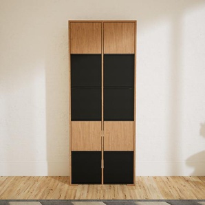 Aktenschrank Schwarz - Flexibler Büroschrank: Türen in Schwarz - Hochwertige Materialien - 79 x 196 x 34 cm, Modular