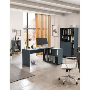Aktenschrank 100 x 185 x 41cm Blau/Graublau