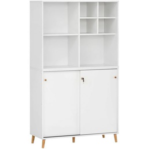 Aktenschrank 100 x 185 x 41cm Weiß/Weiß