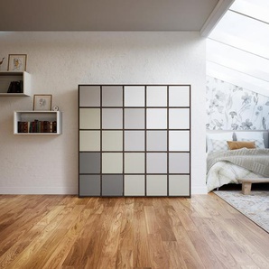 Aktenschrank Taupe - Flexibler Büroschrank: Türen in Hellgrau - Hochwertige Materialien - 195 x 196 x 34 cm, Modular