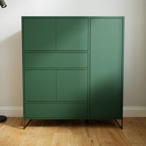 Aktenschrank Waldgrün - Büroschrank: Schubladen in Waldgrün & Türen in Waldgrün - Hochwertige Materialien - 115 x 129 x 47 cm, Modular