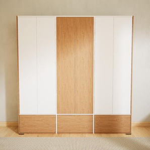 Aktenschrank Weiß - Büroschrank: Schubladen in Eiche & Türen in Weiß - Hochwertige Materialien - 226 x 234 x 47 cm, Modular