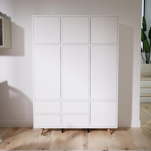 Aktenschrank Weiß - Büroschrank: Schubladen in Weiß & Türen in Weiß - Hochwertige Materialien - 118 x 168 x 34 cm, Modular