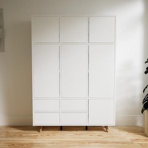 Aktenschrank Weiß - Büroschrank: Schubladen in Weiß & Türen in Weiß - Hochwertige Materialien - 118 x 168 x 34 cm, Modular