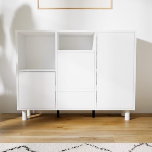 Aktenschrank Weiß - Büroschrank: Schubladen in Weiß & Türen in Weiß - Hochwertige Materialien - 118 x 91 x 34 cm, Modular